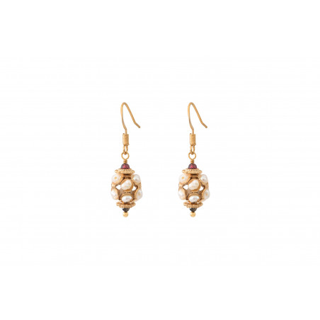 Refined freshwater pearl sleeper earrings | gold