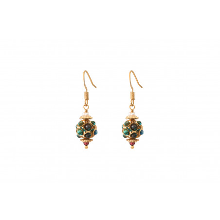 Bohemian-chic chrysocolla sleeper earrings l turquoise