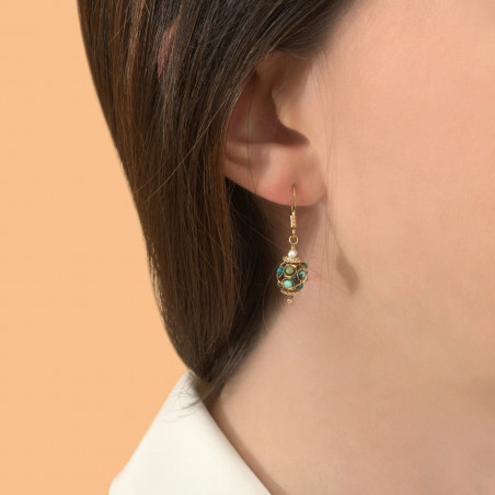 Bohemian-chic chrysocolla sleeper earrings l turquoise88616