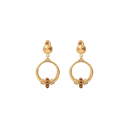 Feminine Japanese seed bead clip-on earrings| red