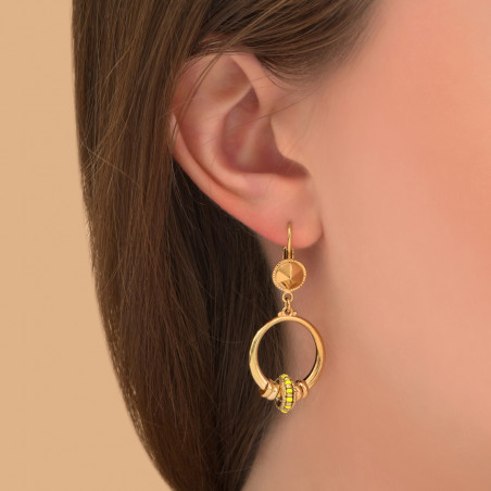 Summery sleeper earrings with Japanese beads | yellow88711