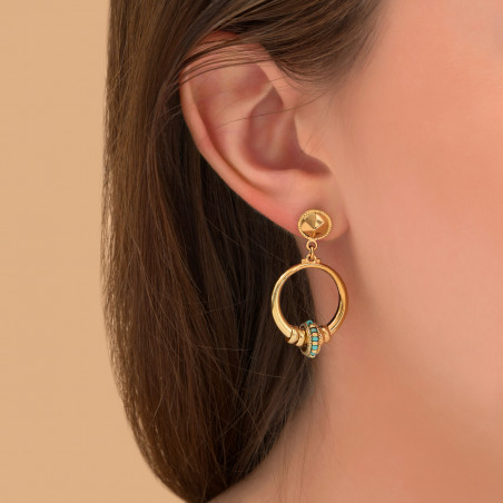 Boucles d'oreilles percées fantaisies perles du Japon - turquoise88727