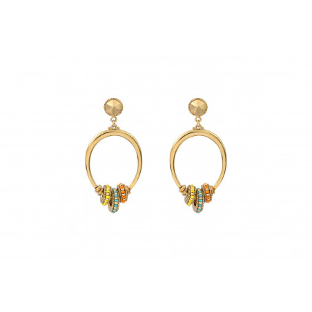Original butterfly fastening earrings with Japanese beads - multicoloured