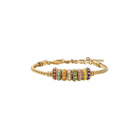 Ethnic Japanese seed bead adjustable cord bracelet | multicoloured