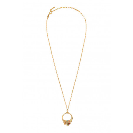 Beautiful Japanese seed bead pendant necklace | multicoloured88743