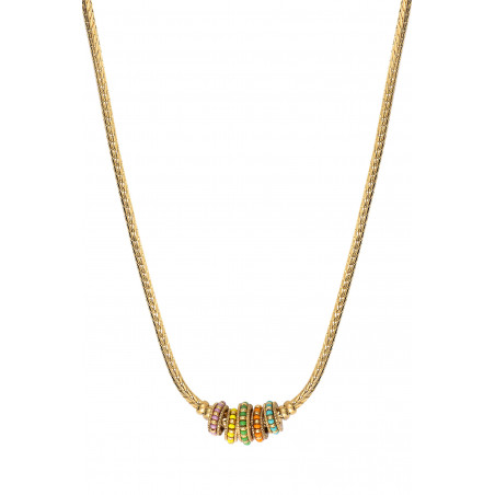 Glamorous Japanese seed bead chain necklace | multicoloured