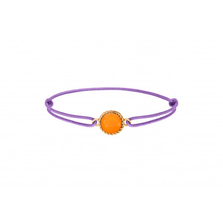 Summery glass paste cabochon cord bracelet | orange