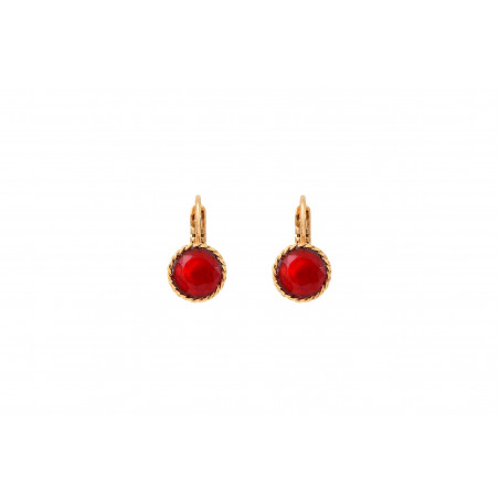 Glamorous glass paste sleeper earrings l red