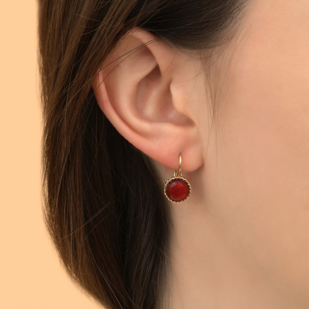Glamorous glass paste sleeper earrings l red88795