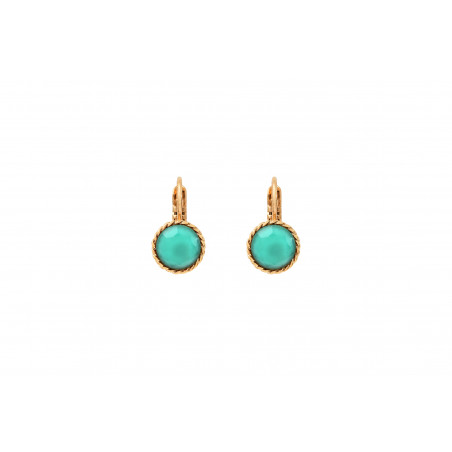 Summery glass paste sleeper earrings l turquoise