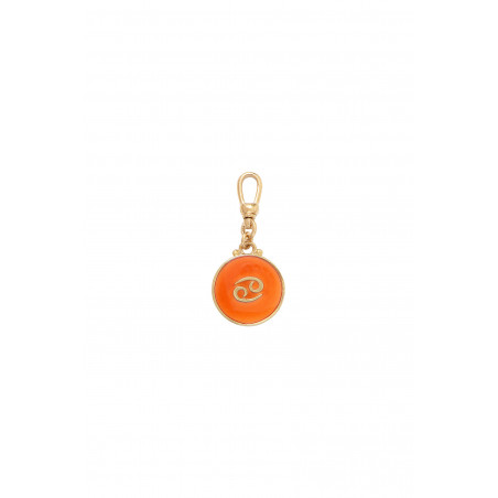 Médaille astrologique Cancer résine émaillée I orange