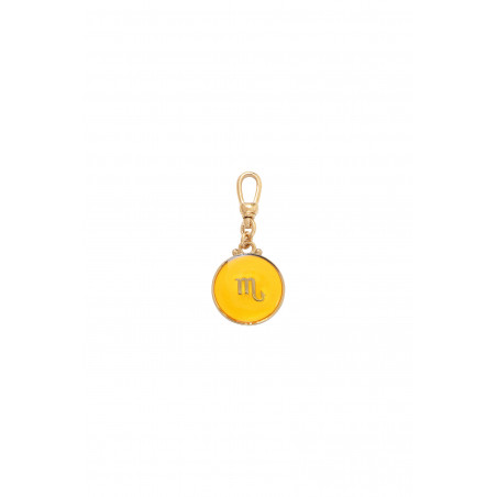 Médaille astrologique Scorpion résine émaillée I jaune
