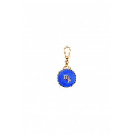 Médaille astrologique Vierge résine émaillée - bleu