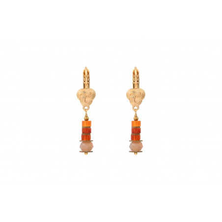 Colourful carnelian sunstone sleeper earrings| red