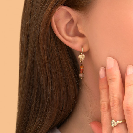 Colourful carnelian sunstone sleeper earrings| red88843