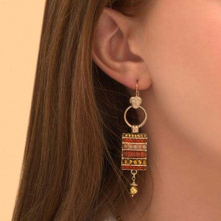 Sunny freshwater pearl gemstone sleeper earrings | red88851