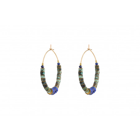Chic turquoise lapis lazuli hoop earrings l blue