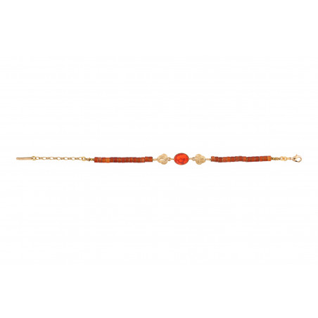 Bracelet réglable coloré cornaline hématite I rouge88881