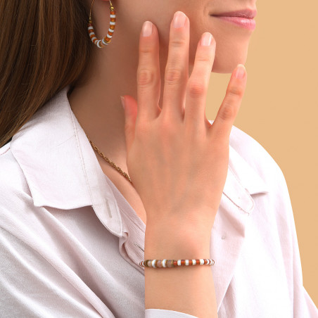 Bracelet réglable moderne cornaline nacre I rouge88898