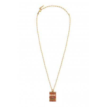 Modern gemstone pendant necklace l red88927
