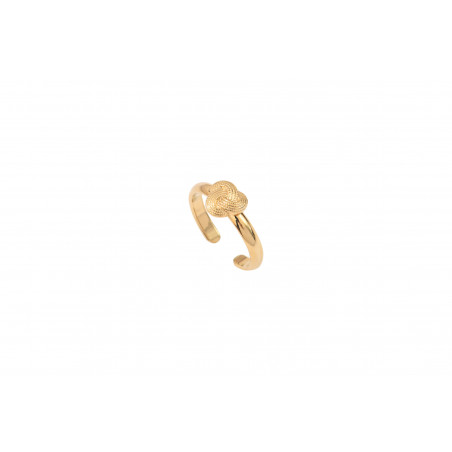 Feminine fine gold-plated metal adjustable ring | gold