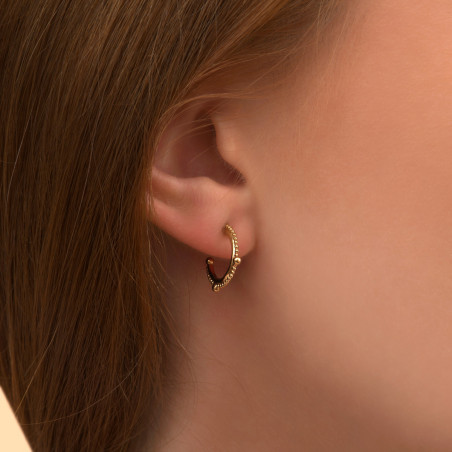 Chic fine gold-plated metal hoop earrings | gold88943