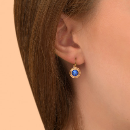 Boucles d'oreilles dormeuses féminines cristal Prestige I bleu 88945