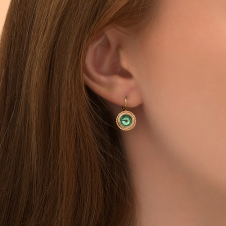 Boucles d'oreilles dormeuses intemporelles cristal Prestige I vert 88951