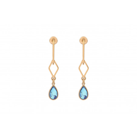 Chic prestige crystal butterfly fastening earrings | blue
