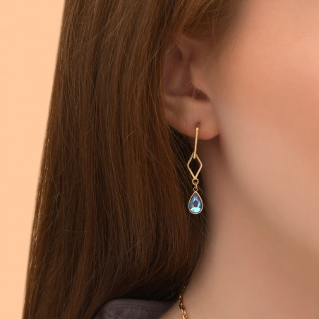 Boucles d'oreilles percées chic cristal Prestige I bleu88961