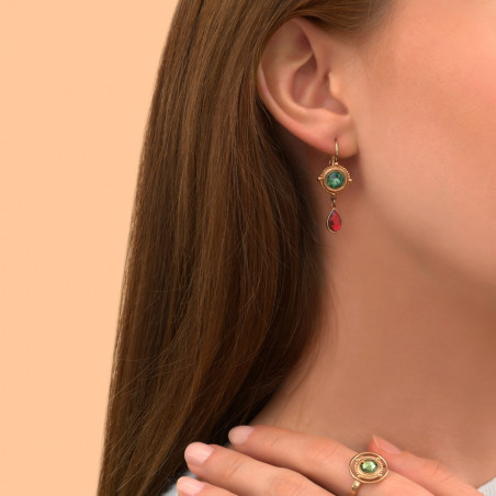 Airy Prestige crystal sleeper earrings | green88975