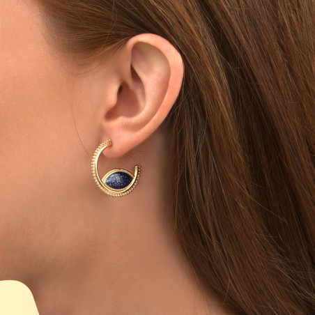 Boucles d'oreilles créoles modernes cristal Prestige I bleu88989