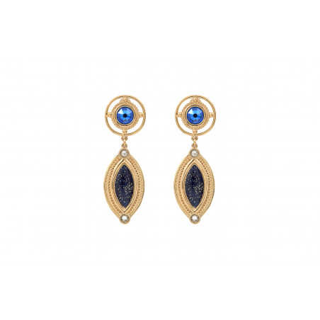Boucles d'oreilles clips féminines cristaux Prestige I bleu