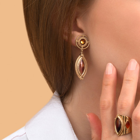 Refined enamelled resin clip-on earrings | tortoiseshell88995
