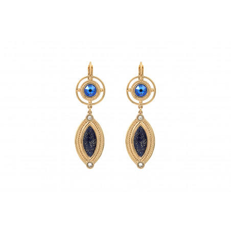 Feminine Prestige crystal sleeper earrings | blue