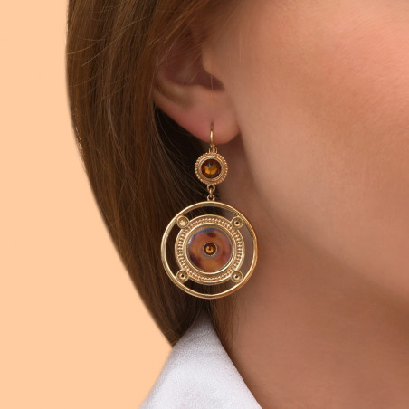 Sophisticated enamelled resin sleeper earrings | tortoiseshell89003