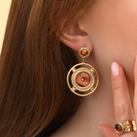 Sophisticated enamelled resin butterfly fastening earrings | tortoiseshell89007