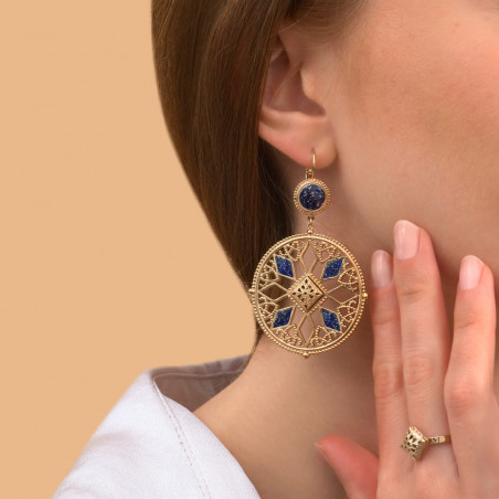 Sophisticated enamelled resin sleeper earrings I blue89015