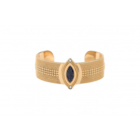 Sophisticated enamel resin Prestige crystal adjustable cuff bracelet | blue