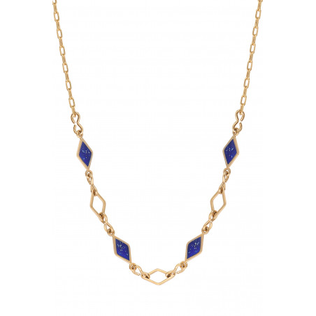 Chic enamel resin adjustable chain necklace I blue
