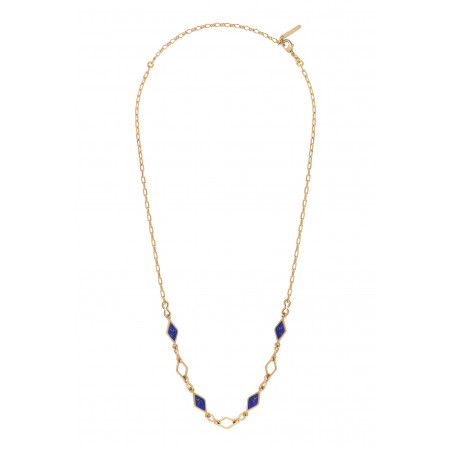 Chic enamel resin adjustable chain necklace I blue89062