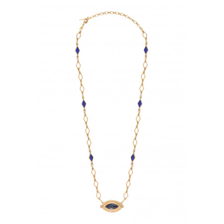 Elegant enamel resin adjustable pendant necklace I blue89068