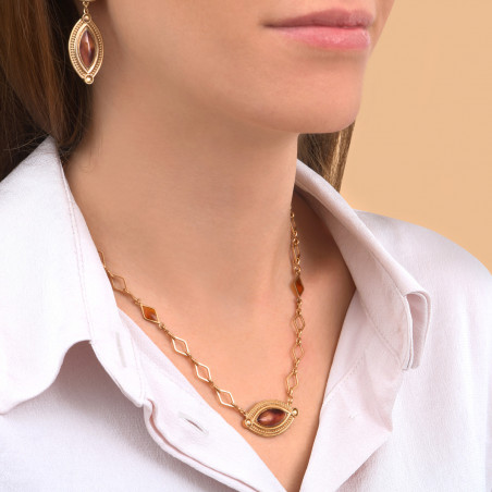 Elegant enamel resin adjustable pendant necklace - tortoiseshell89070