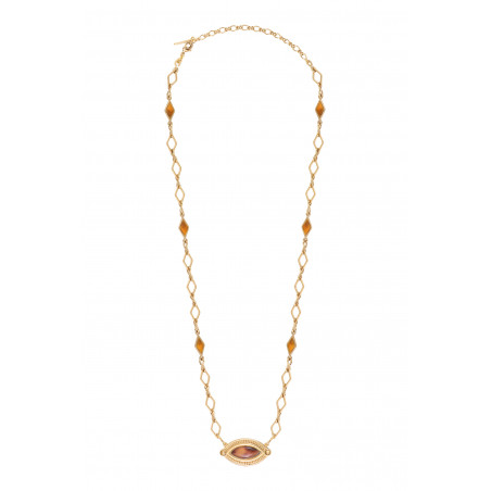 Elegant enamel resin adjustable pendant necklace - tortoiseshell89071