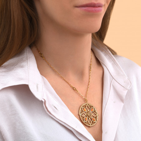 Refined Prestige crystal adjustable pendant necklace - tortoiseshell89082