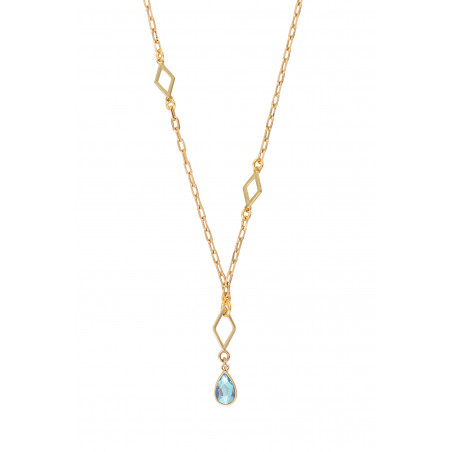 Discreet Prestige crystal adjustable pendant necklace | blue