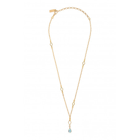Collier pendentif ajustable discret cristal Prestige I bleu89086