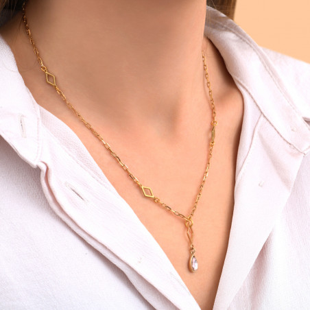 Glamorous Prestige crystal adjustable pendant necklace - pink89091