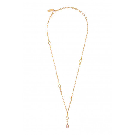 Glamorous Prestige crystal adjustable pendant necklace - pink89092