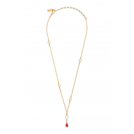Collier pendentif ajustable tendance cristal Prestige I rouge89095